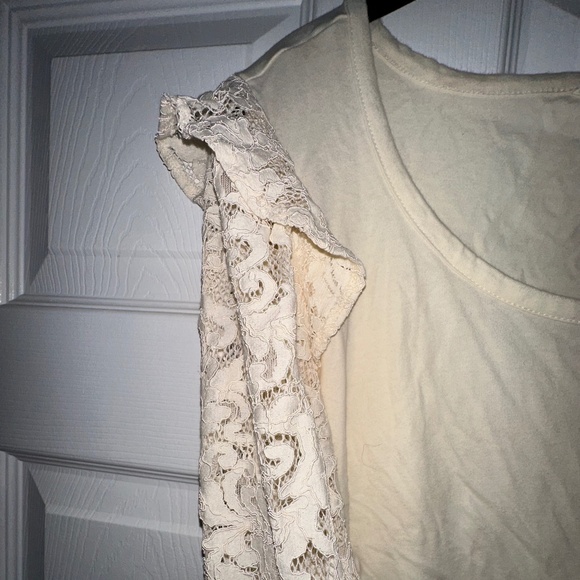 Pioneer Woman Brand Off-White Top – Size 2XL – Lace Sleeves - Picture 4 of 5